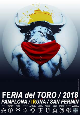 Pulsa para ampliar Cartel de la Feria del Toro de Pamplona 2018