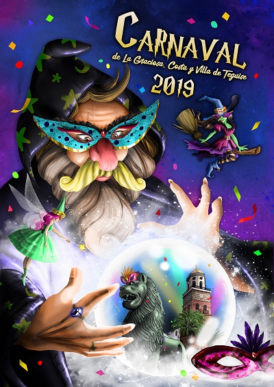 Pulsa para ampliar Cartel anunciador del Carnaval de Teguise