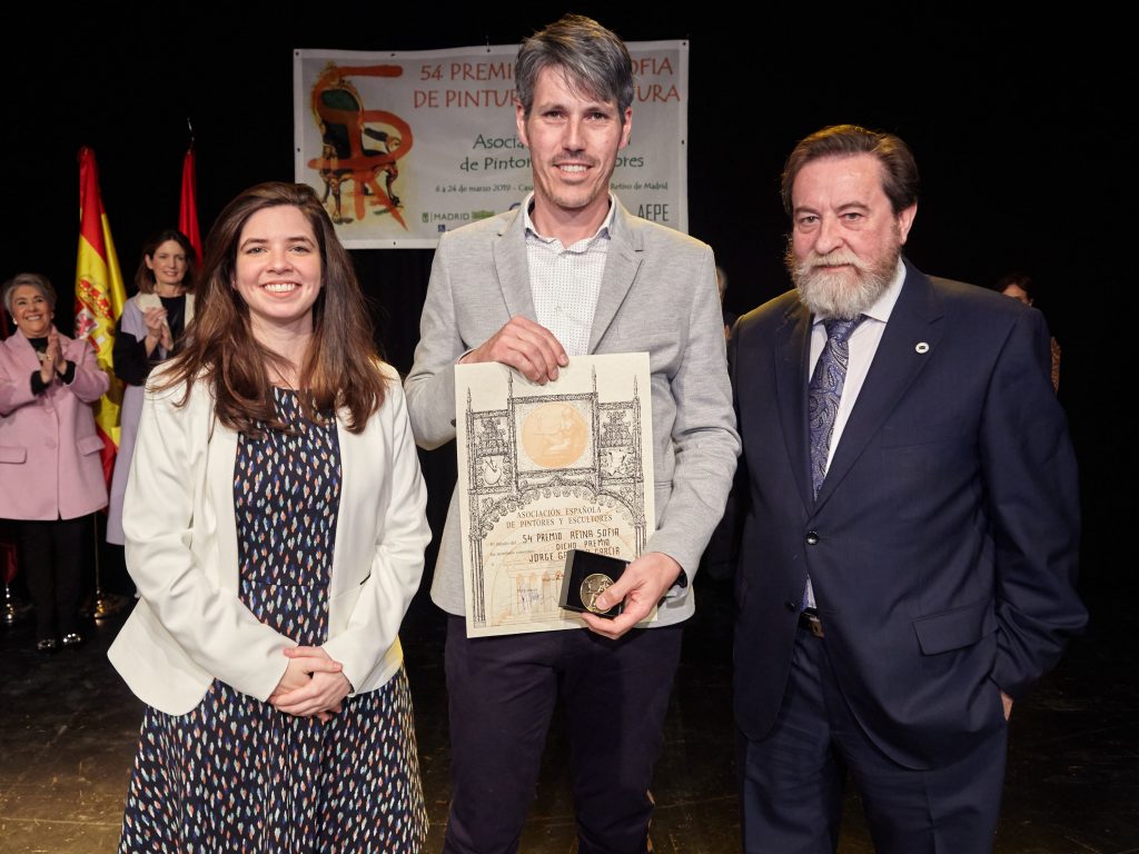 Pulsa para ampliar Jorge Gallego García con el Presidente de la Asociación Española de Pintores y Escultores, José Gabriel Astudillo López