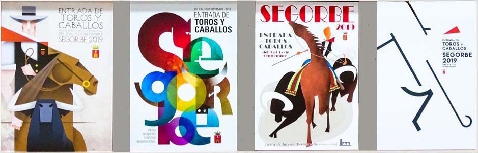 Pulsa para ampliar Carteles premiados del Concurso de Carteles de la Entrada de Toros y Caballos de Segorbe