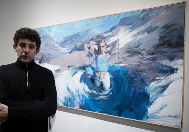 El 1º premio, Juan Ruiz Mena con su obra premiada