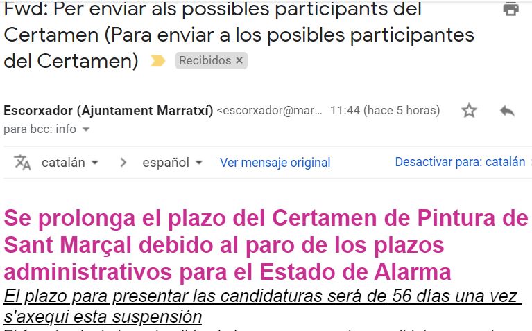 EMAIL Ajuntament Marratxí =escorxador@marratxi.es=