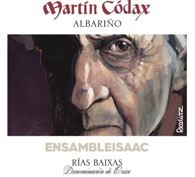 El albariño de las Bodegas Martín Códax  cambia su imagen habitual por el retrato de Isaac Díaz Pardo 