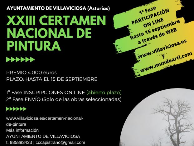 CARTEL de la XXIII edición del Certamen Nacional de Pintura de Villaviciosa-Asturias