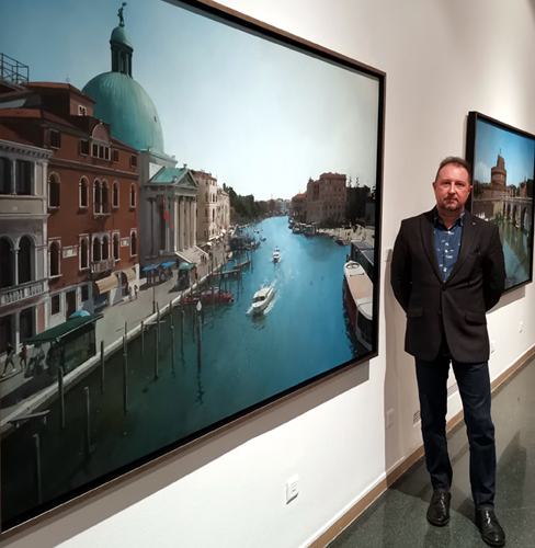 Pulsa para ampliar Francisco Escalera =Desde el Puente de los Descalzos= Venecia 130 x 195 cm. Mixta sobre lienzo. 2019. Serie Italia