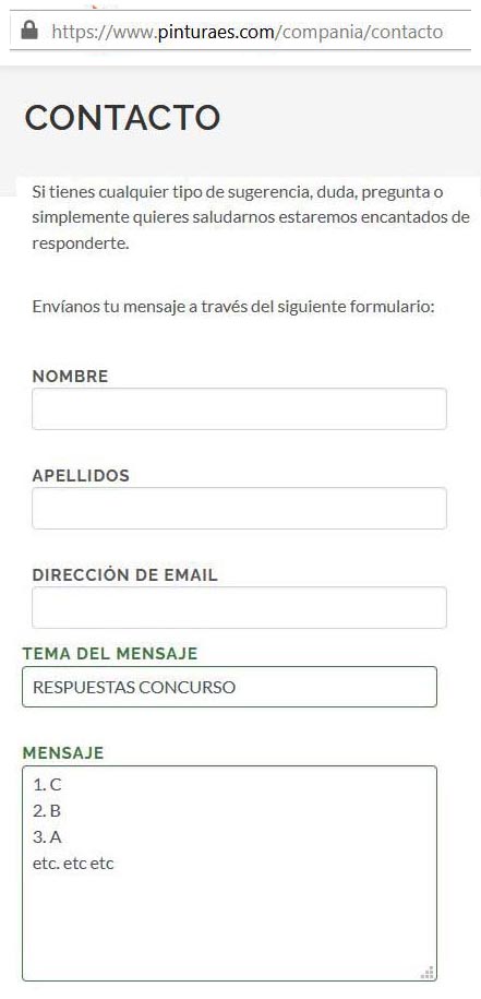 En la portada, en la barra inferior a la derecha, al hacer CLIC en Contacto se abre un formulario