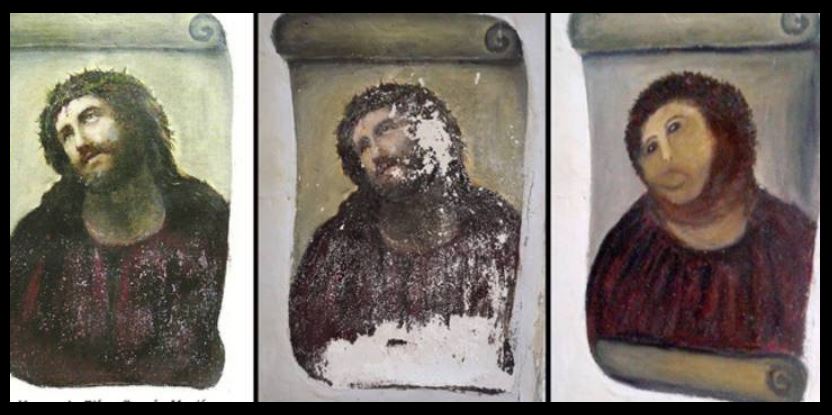 ANTES y DESPUÉS del Eccehomo de Borja (Zaragoza)