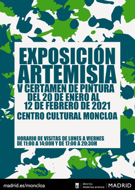 Cartel de la exposición del V Certamen de Pintura Artemisia del Distrito de Moncloa-Aravaca