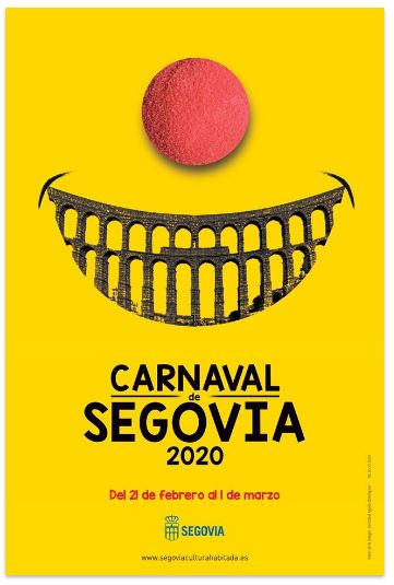 =Sonríe= Cartel del Carnaval de Segovia 2020 de Cristóbal Aguiló Domínguez