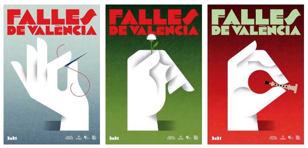 Tres Carteles falleros dedicados  -  Diego Mir y Fase Studio