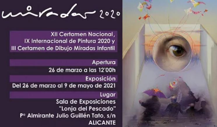 Cartel de la exposición del Certamen de Pintura Miradas 2020