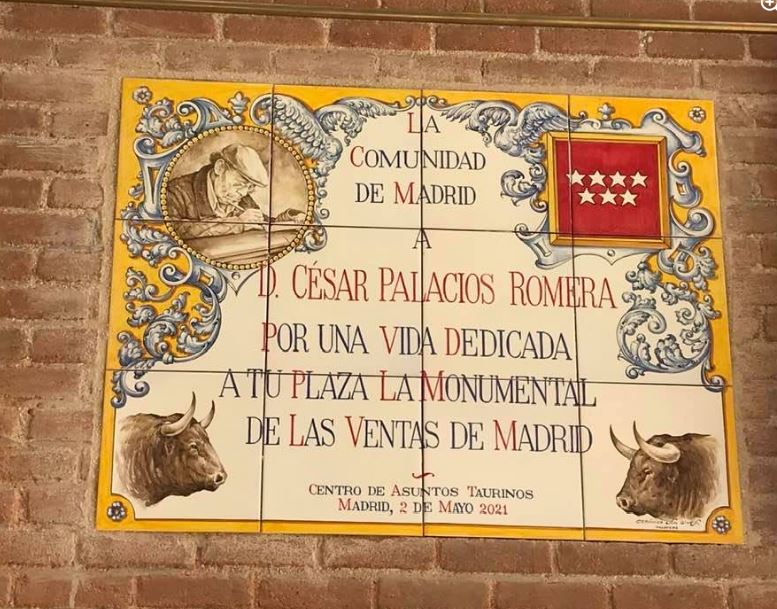 Homenaje a César Palacios Romera en la Monumental