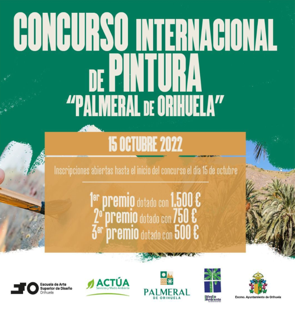 Pulsa para ampliar Aplazado del mes de octubre el I Concurso Internacional de Pintura Palmeral de Orihuela