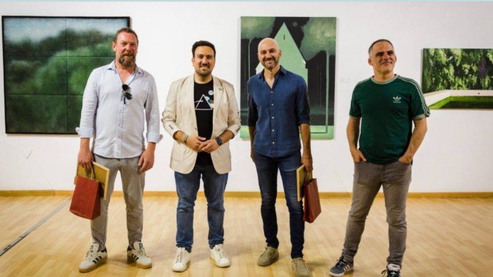 Pulsa para ampliar Galardonados con el delegado de Cultura y Patrimonio, Christopher Rivas
